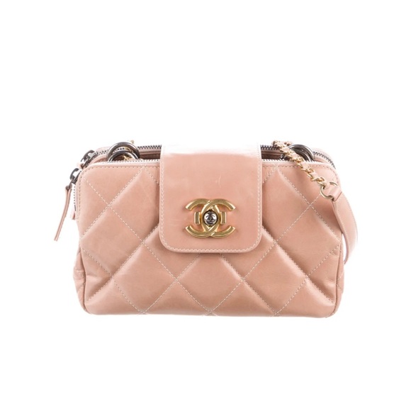 CHANEL Bags Chanel Glazed Calfskin Double Zip Crossbody Bag Chanel